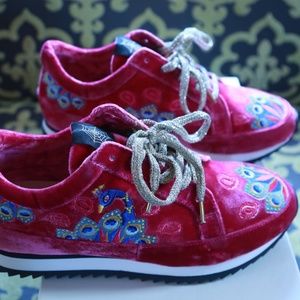 Velvet Sneakers. Never Worn.